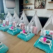 Tiffany's sleepover party setup in Austin, TX