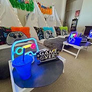 Enjoy an unforgettable sleepover experience with our Gamers themed sleepover tents.