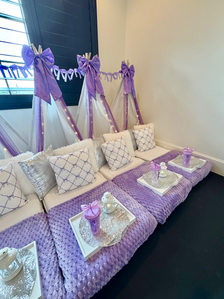 The entire boutique party setup ready for guests.