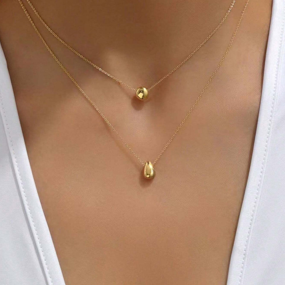 DOTIFI Stainless Steel Simple Hollow Heart Pendant Necklace Set Women's Fashion