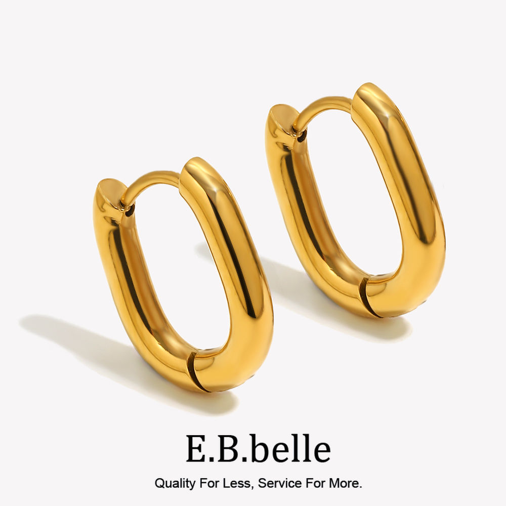 Classic Mini O-shaped Hoop Earrings Minimalist 18K Gold Plated Earrings for Wome