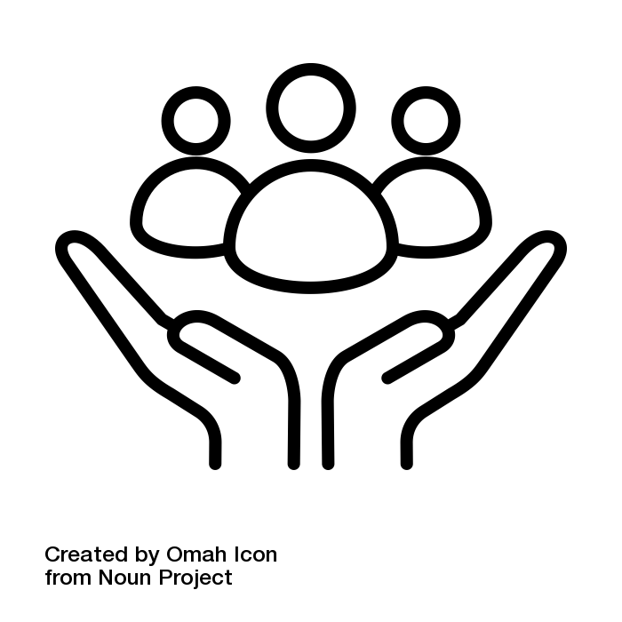 Illustration of hands and people