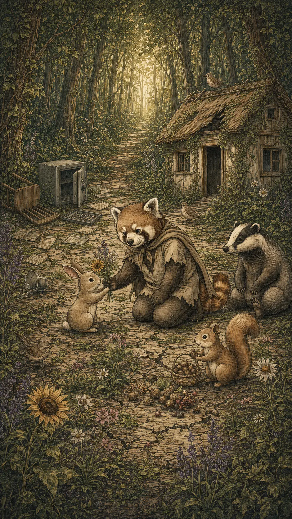 借金問題を表現した動物のイラスト