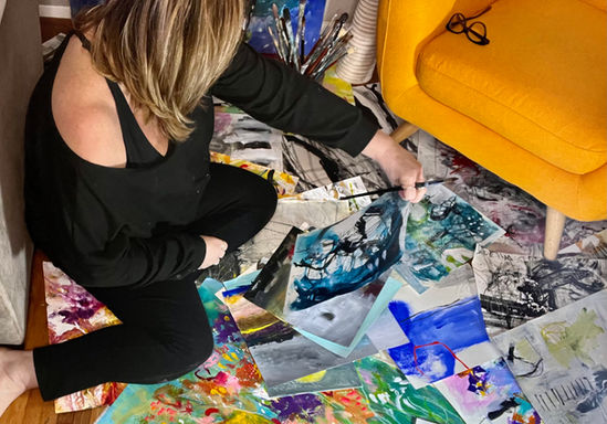 abstract paper and abstract colorful art with floral thenes