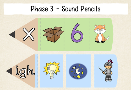 Phase 3 Sound Pencils | FunkyPhonics
