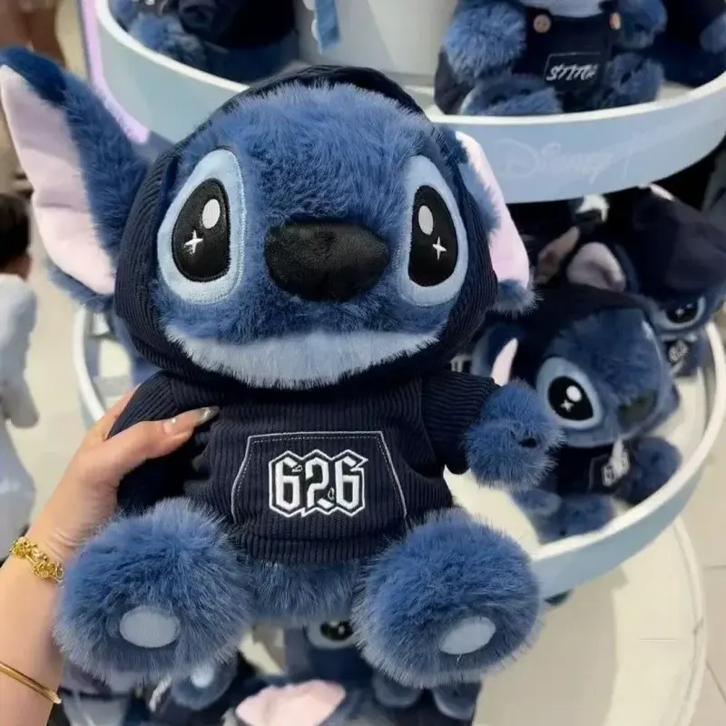 11.11Disney Stitch Plush Doll Cute Anime Stuffed Toy with Overalls Birthday Gift