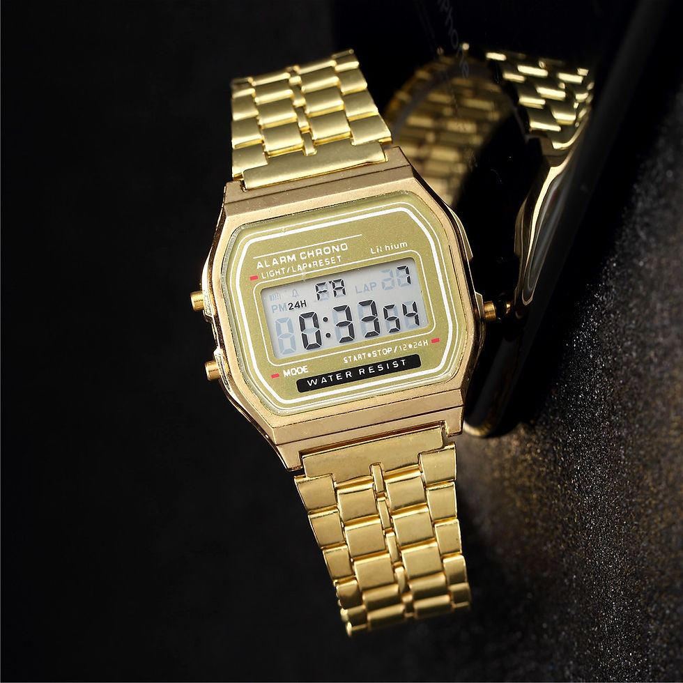 Thumbnail: Luxury LED Digital Watch for Men Stainless Steel Men's Electronic Wristwatch Sim