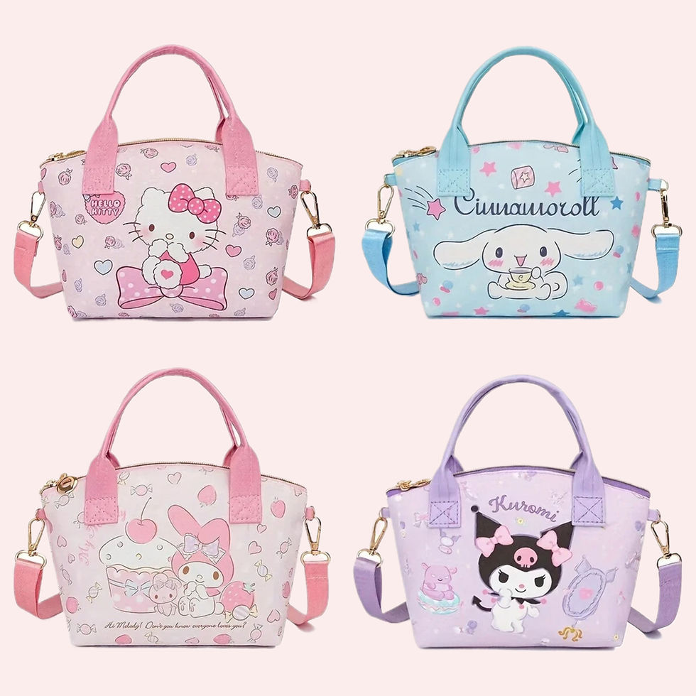Thumbnail: Lovely Sanrio Cinnamoroll Hello Kitty Tote Handbag Stylish Versatile with Adorab