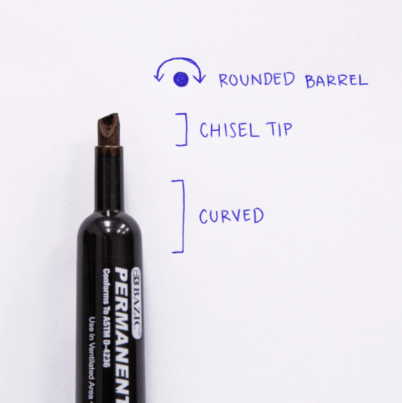 Thumbnail: Black Chisel Tip Desk Style Permanent Markers (3/Pack)
