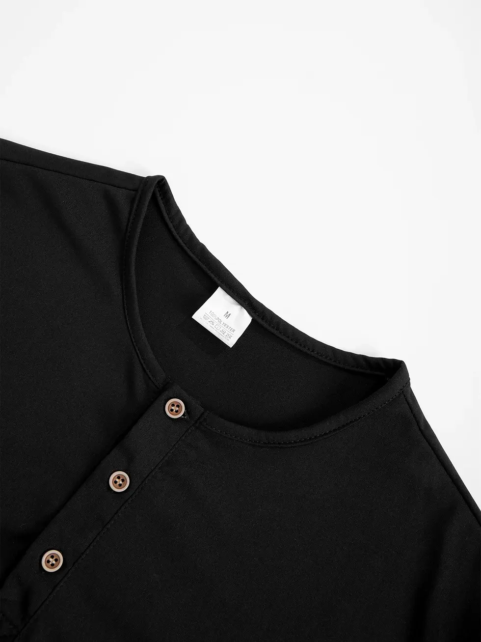 Thumbnail: New Men's Henley T-shirts Long Sleeve Basic Casual Band Collar T Shirts Comforta