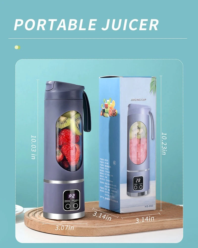 Thumbnail: Blades Portable Fruit Juicer 450ml Capacity 3 Gears USB Rechargeable Blen