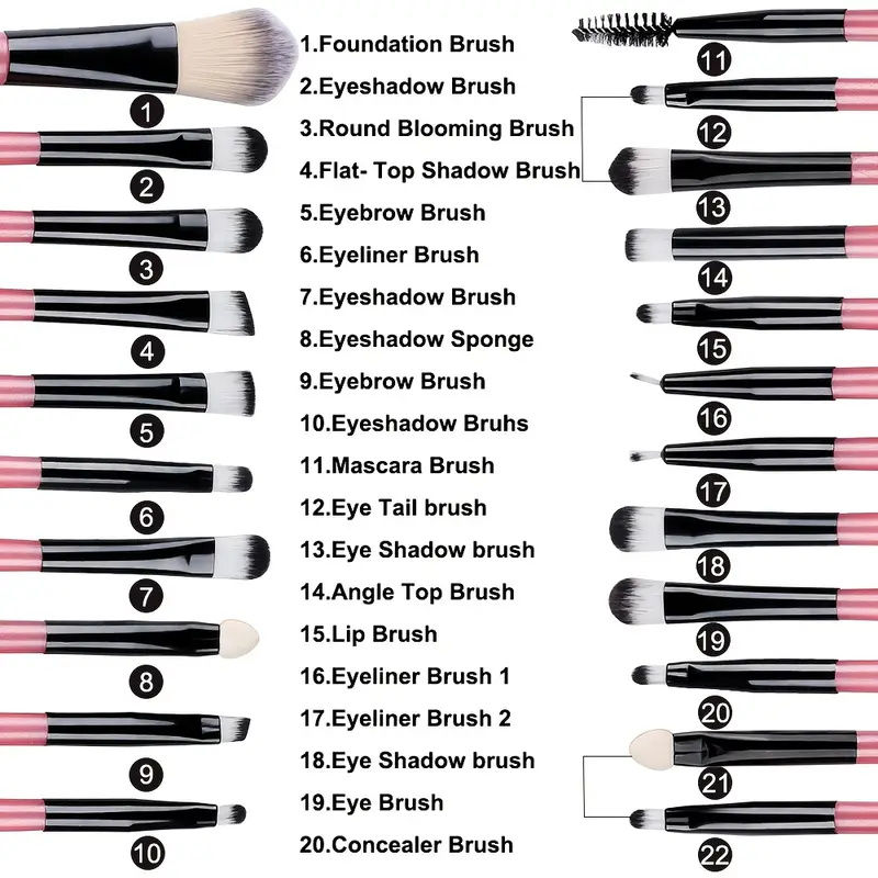 Thumbnail: Makeup Brushes Set Premium Synthetic Kabuki Foundation Concealers Powder Blush B