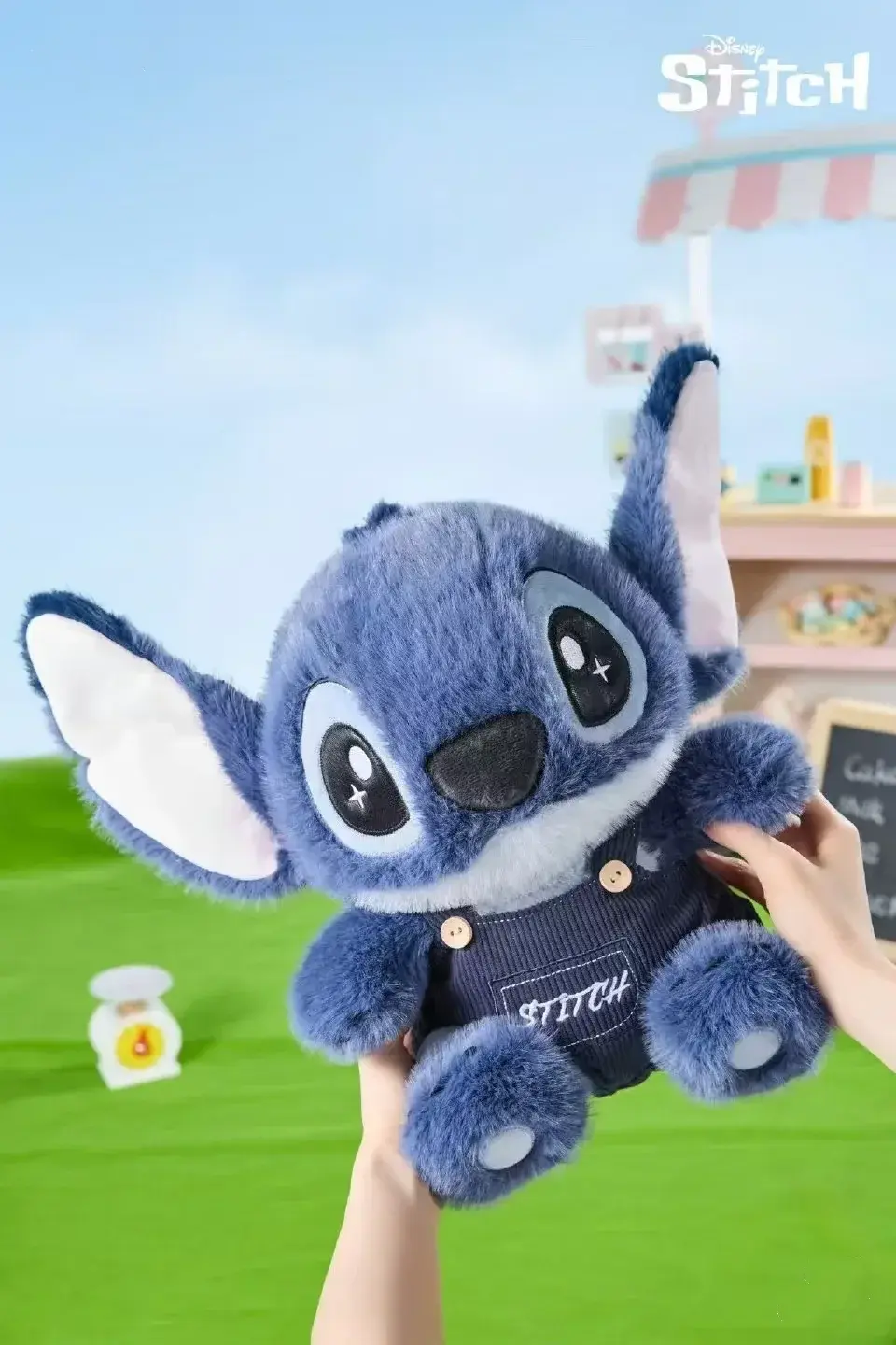 Thumbnail: 11.11Disney Stitch Plush Doll Cute Anime Stuffed Toy with Overalls Birthday Gift