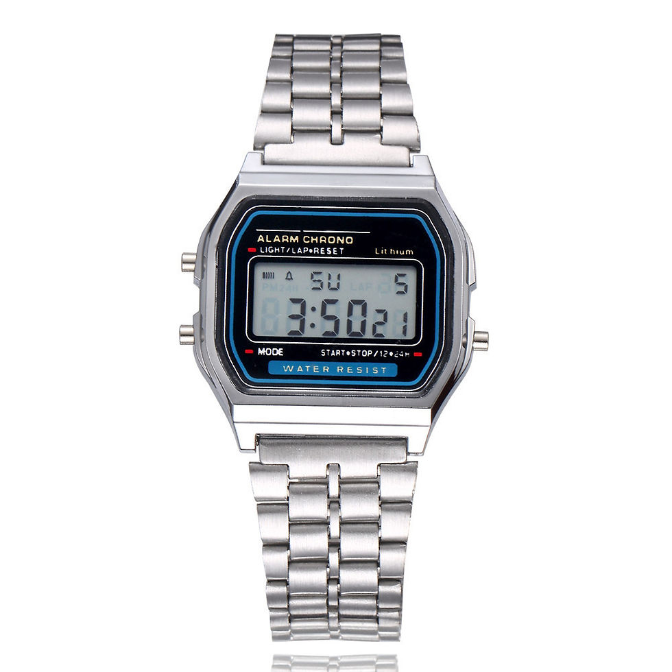 Thumbnail: Luxury LED Digital Watch for Men Stainless Steel Men's Electronic Wristwatch Sim
