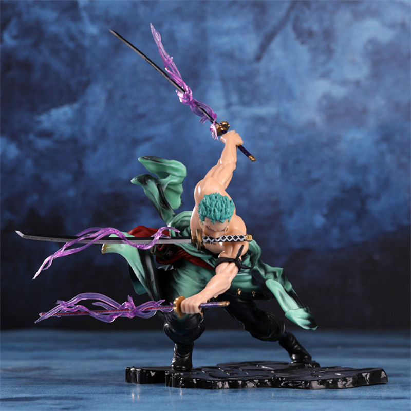 Thumbnail: One Piece 10CM Figure Toys Anime GK Roronoa Zoro Three-blade Sa-maximum PVC Acti