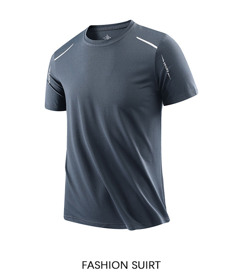 Thumbnail: CHRLCK Men's Running Quick Drying T-shirts Breathable Hiking Fishing Tees Soft E
