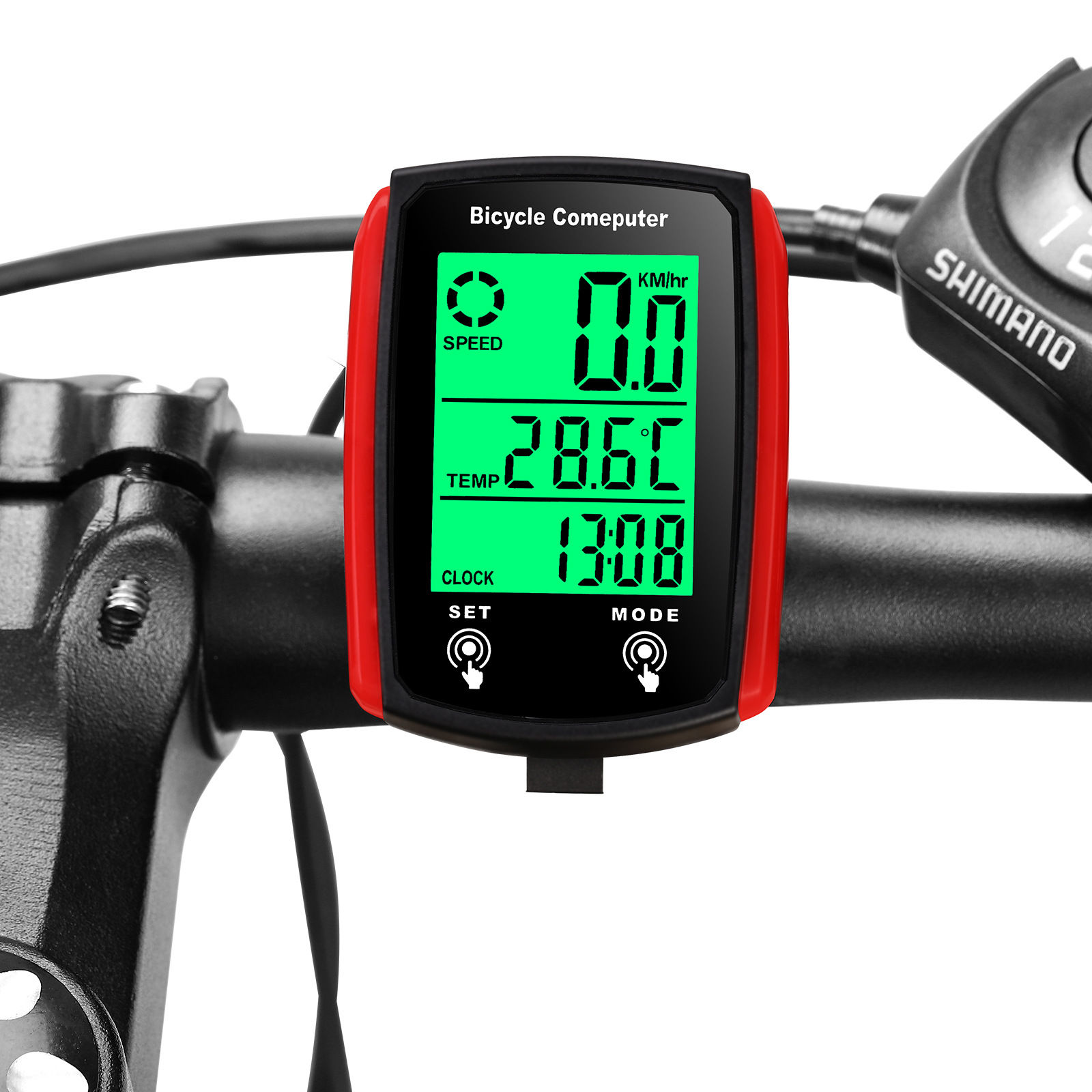 Bike Computer Bicycle Odometer LCD Screen Wired Cycling Speedometer Mountain Bik
