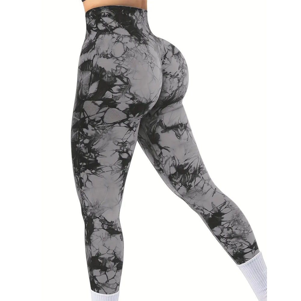 Women's Tie-Dye Seamless Peach Butt High Waist Butt Pants Stretch Fitness Yoga P