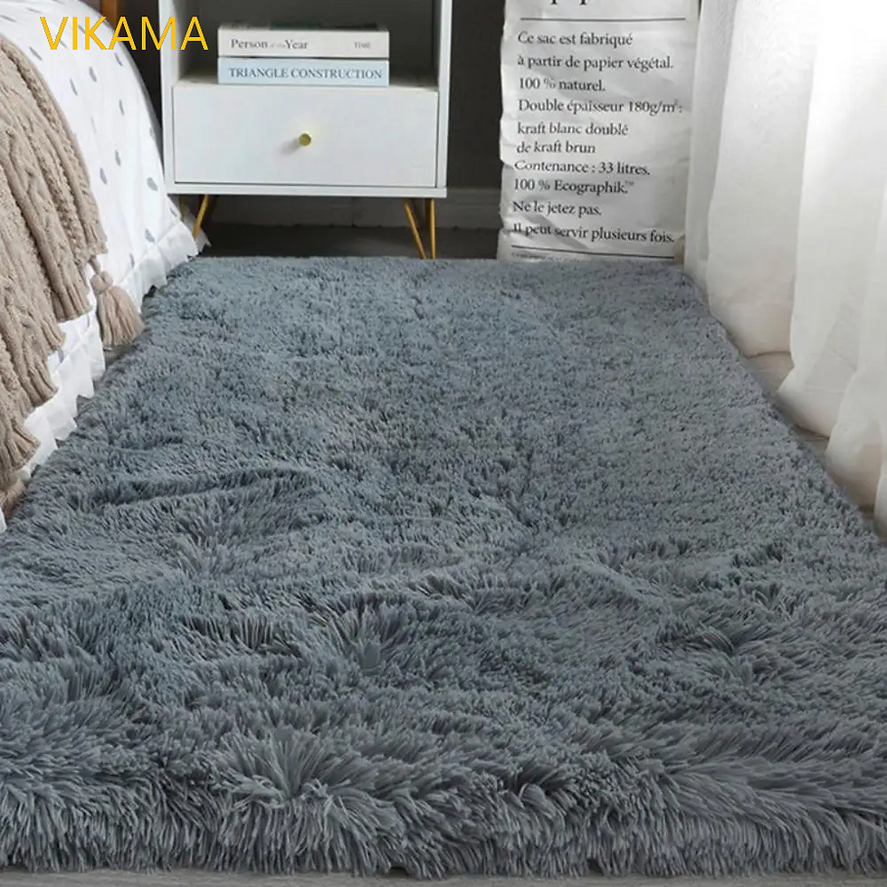 Thumbnail: VIKAMA Silk wool Solid Colour Living Room Bedroom Bedside Sofa Soft Mat Home Lig