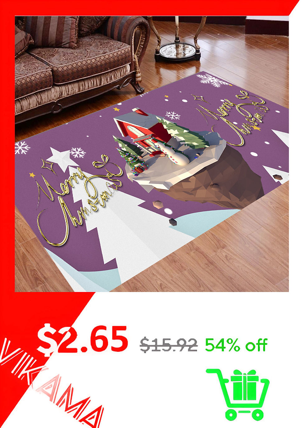 Thumbnail: VIKAMA Silk wool Solid Colour Living Room Bedroom Bedside Sofa Soft Mat Home Lig