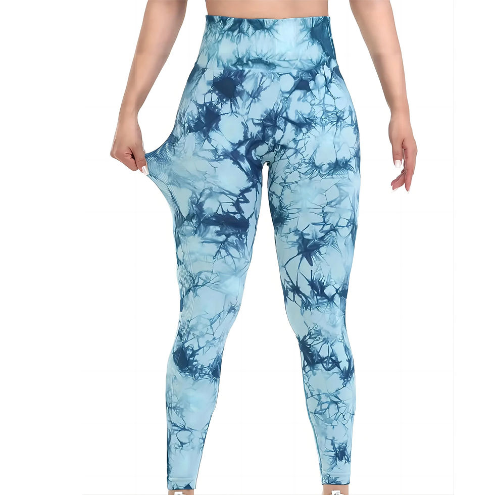 Thumbnail: Women's Tie-Dye Seamless Peach Butt High Waist Butt Pants Stretch Fitness Yoga P