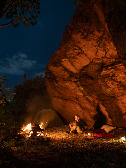 Sleeping under a cave at maji moto eco camp