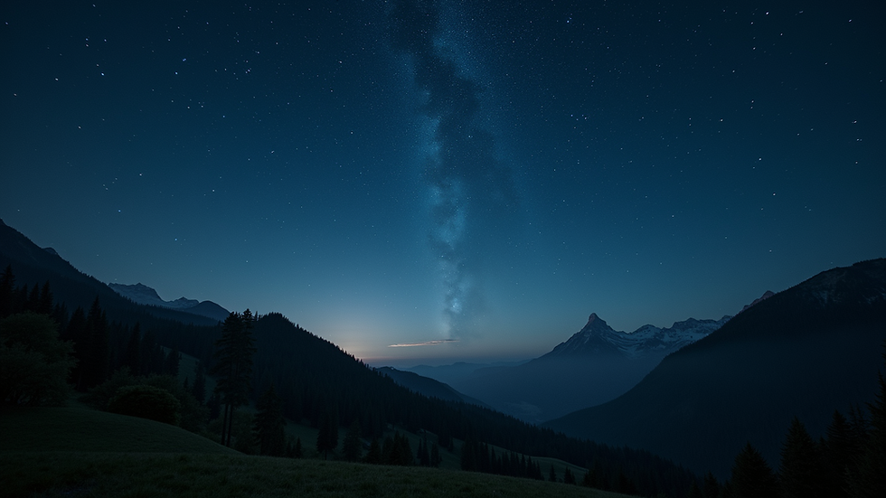 High angle view of a serene starry night sky