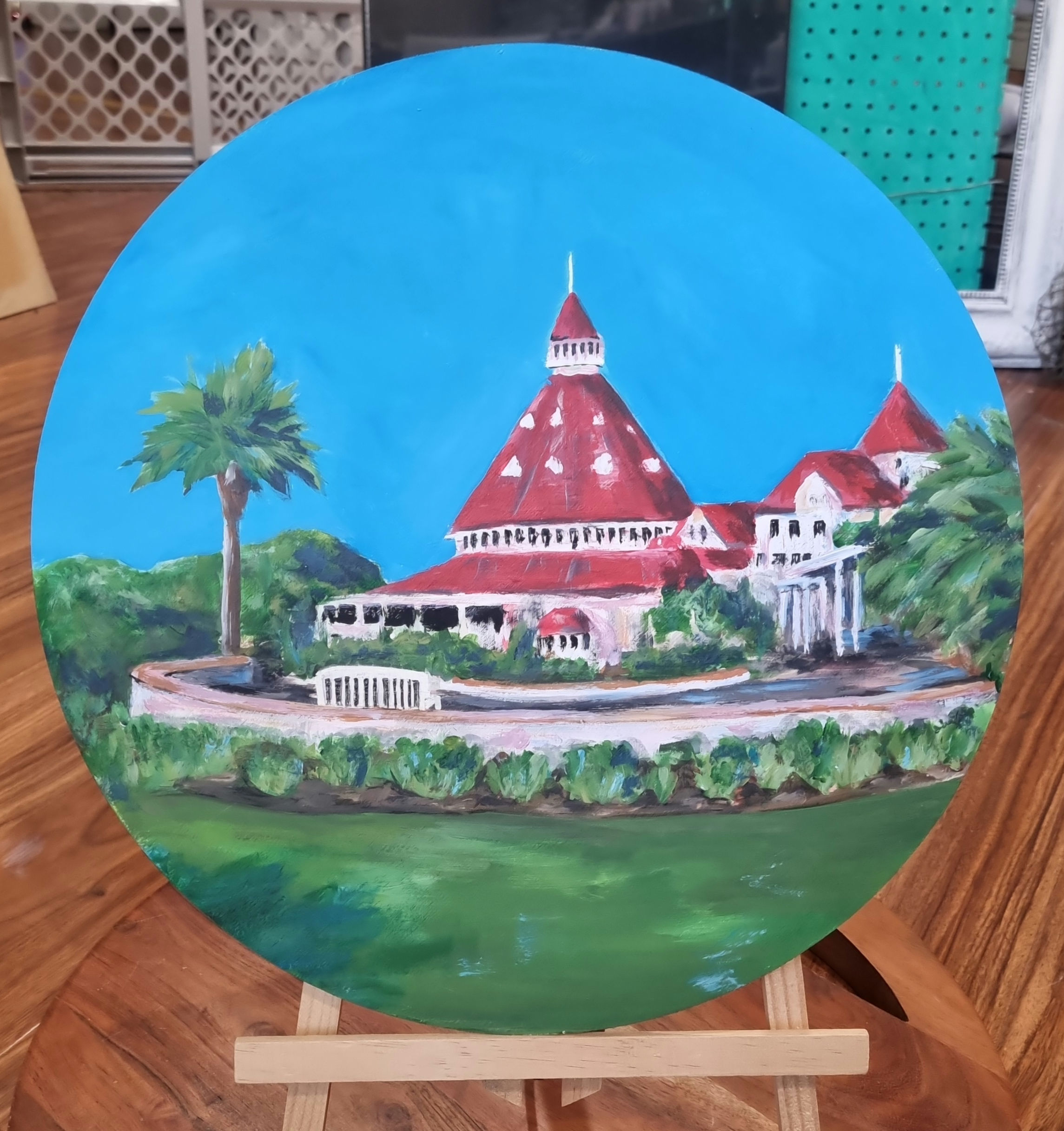 Hotel Del Coronado acrylic painting 