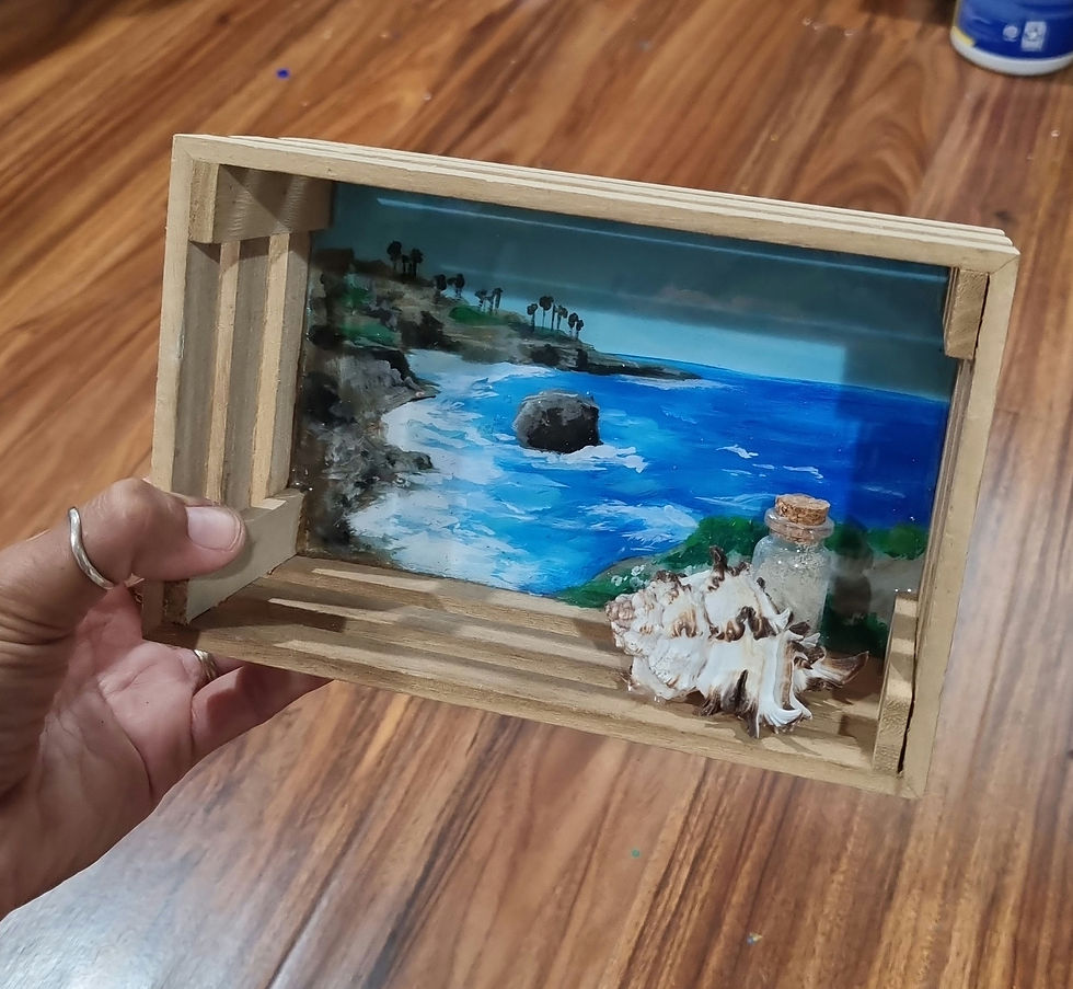 Thumbnail: Set of 2 painted mini crates 