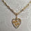 Thumbnail: Gold heart with gold flakes on 18 INCH gold PVD plated chain 