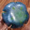 Thumbnail: Large resin flower bowl with blue and glittery green 