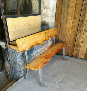 Banc de jardin acier et bois