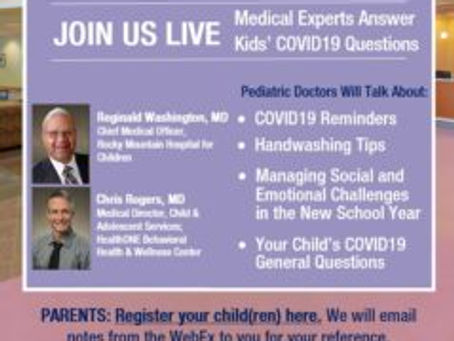 Special WebEx for Kids: Medical Experts Answer Kids’ COVID19 Questions