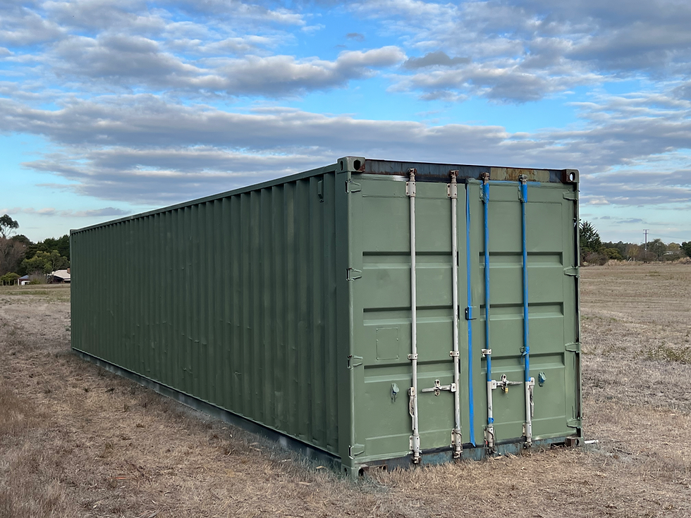 Shipping container showing off it's colour.