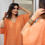 Miniature : Robe ample en lin couleur orange