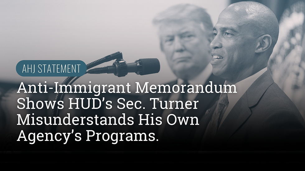  HUD DHS MOU  Shows HUD’s Sec. Turner Misunderstands His Own Agency’s Programs