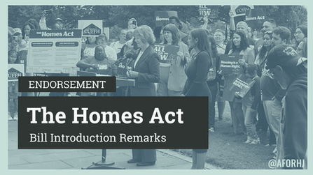The Homes Act: AHJ Endorsement Remarks