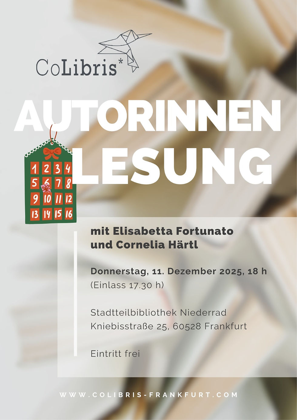 Doppel-Lesung Elisabetta Fortunato und Cornelia Härtl