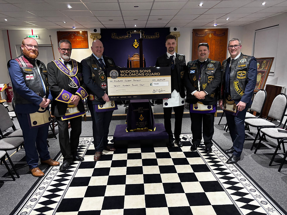 The Guards with Bro. Pawel and RWM of Lodge 1029 Stewart Walls after the meeting