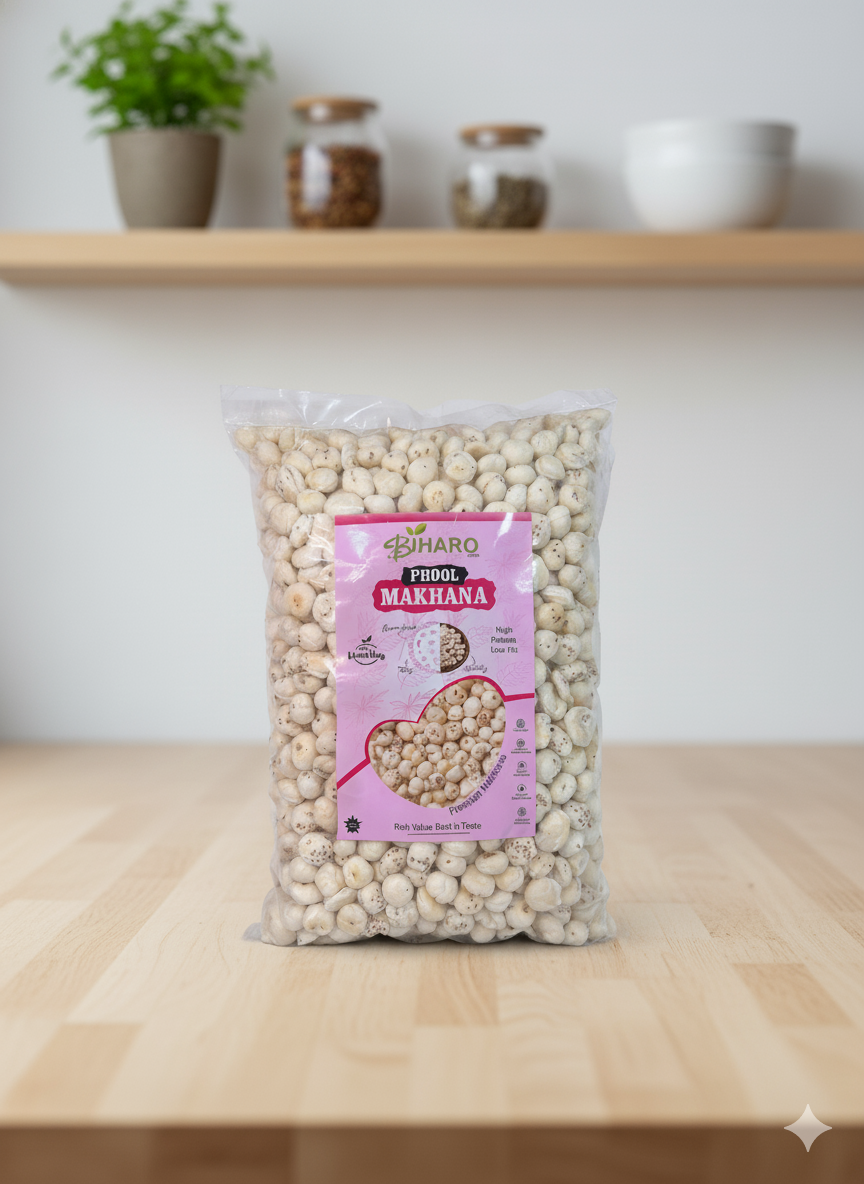 Thumbnail: Biharo Premium 6 Suta Raw Makhana (200g)