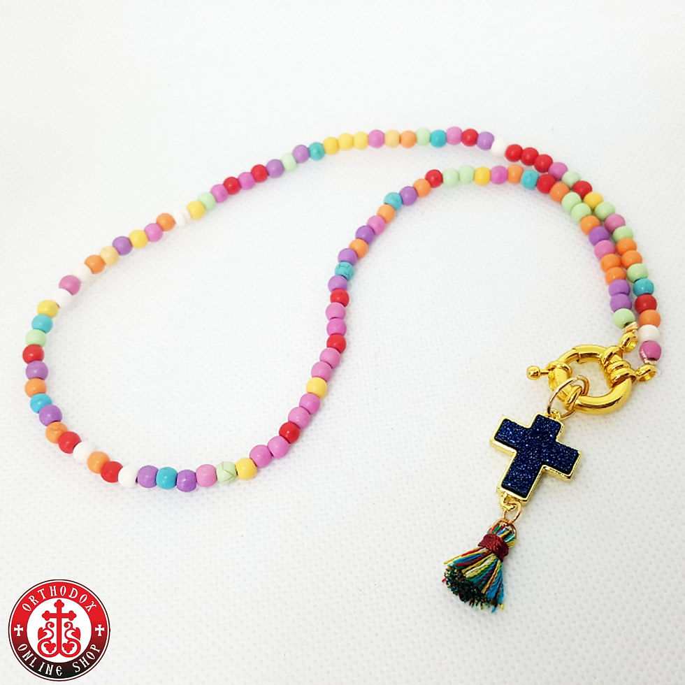 Thumbnail: Tassel Cross Necklace Seed Beads for Women