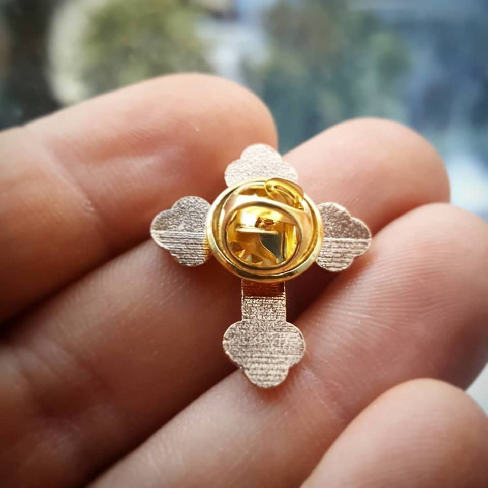 Thumbnail: Orthodox Cross Hard Brooch Enamel Pins Religious Crucifix
