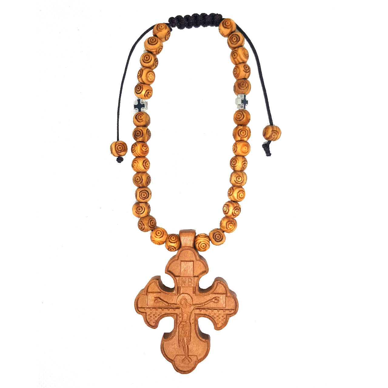 Wood carved cross with Crucified Jesus