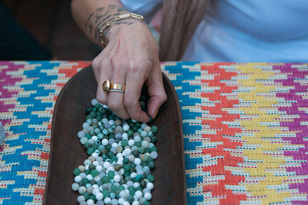 Necklace making workshop for a bachelorette party