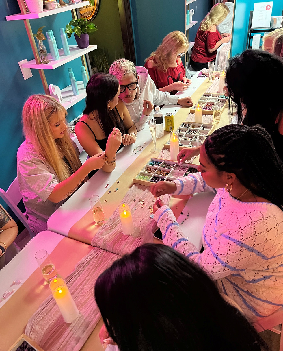 Bracelet making workshop for a salon in Newport Beach