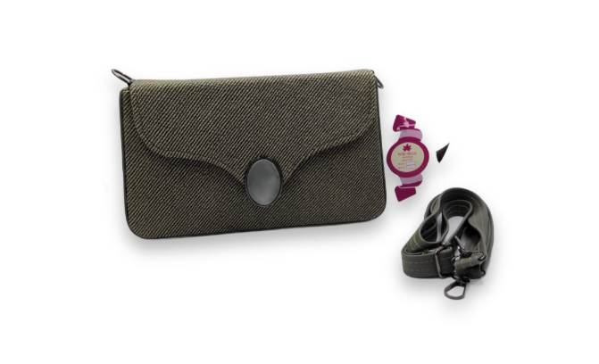 Olive Green Textured Crossbody Envelope Sling Bag