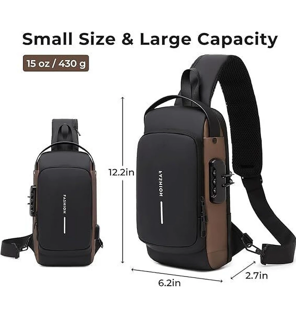 Thumbnail: Fashion Cross Body Sling Bag/Chest Bag with USB Port