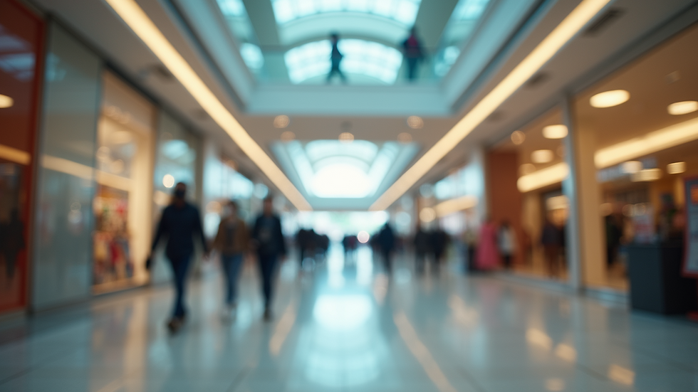Eye-level view of a closed shopping mall during the pandemic