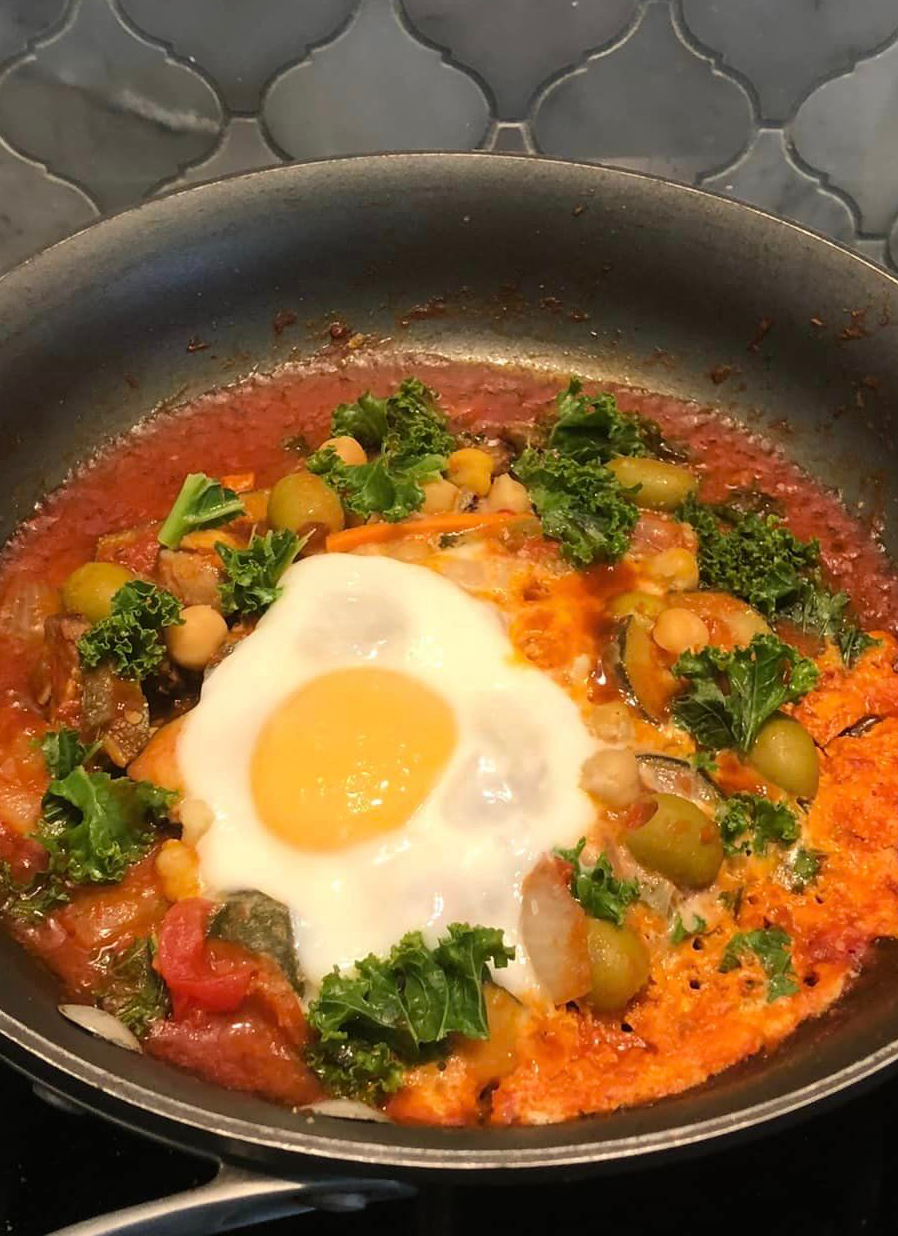 Eggs in purgatory dish at Blacinas in Easton PA