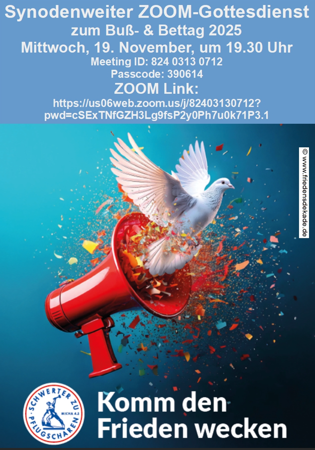 Einladung zum synodenweiten Zoom-Gottesdienst zum Buß- und Bettag 2025
